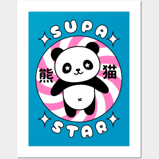 "SUPA STAR" Funny Panda Posters and Art